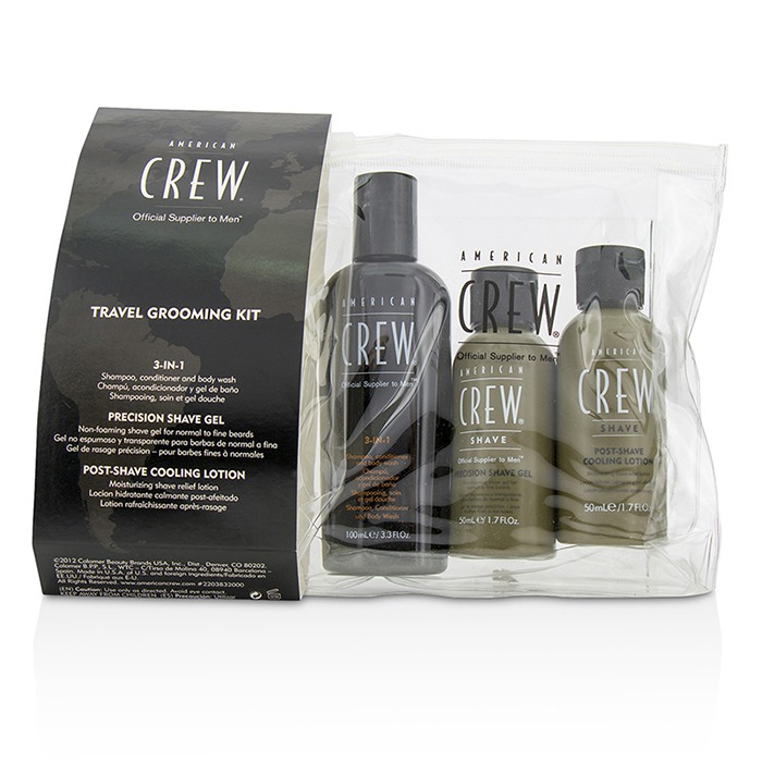 American Crew Travel Grooming Kit: Men Classic 3-IN-1 Shampoo, Conditioner & Body Wash 100ml + Precision Shave Gel 50ml + Post Shaving Cooling Lotion 50ml 3pcsProduct Thumbnail