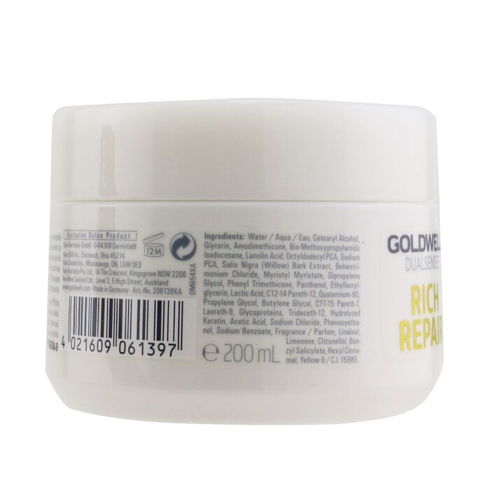 Goldwell Dual Senses Rich Repair 60Sec Treatment (Regeneration For Damaged Hair) 200ml/6.7ozProduct Thumbnail