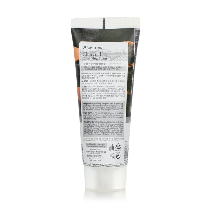 3W Clinic 木炭洗面乳Cleansing Foam - Charcoal 100ml/3.38ozProduct Thumbnail