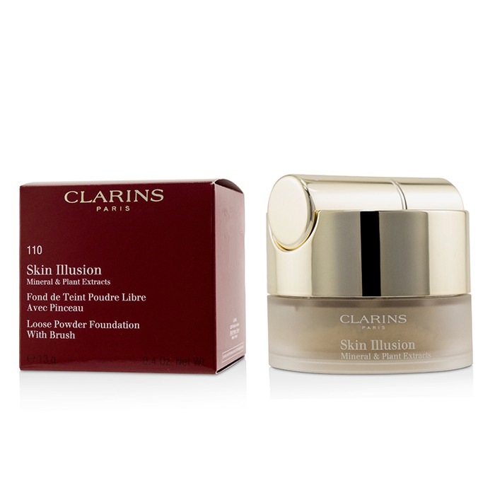 Clarins 克蘭詩 (嬌韻詩) 蘋果光透亮礦物蜜粉底(附刷具, 新包裝) Skin Illusion Mineral & Plant Extracts Loose Powder Foundation 13g/0.4ozProduct Thumbnail