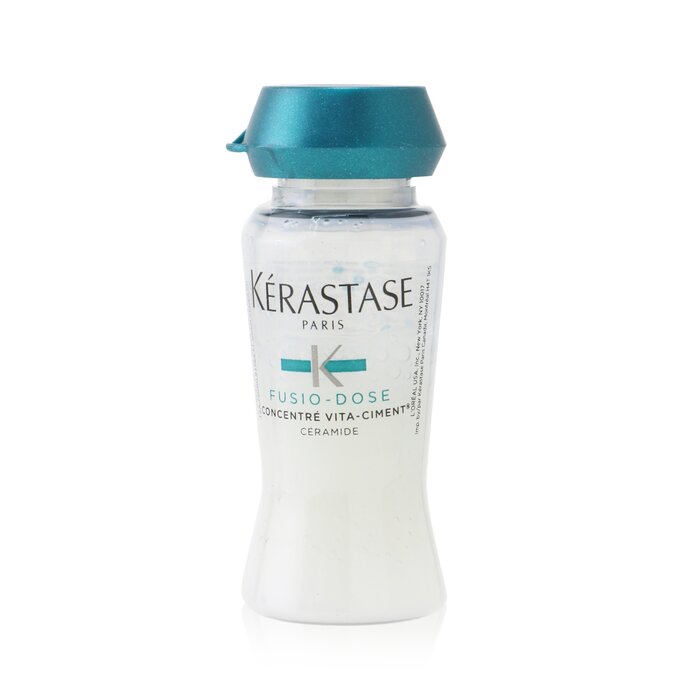 Kerastase Fusio-Dose Concentre Vita-Ciment Ceramide Intensive Reinforcing Care - Damaged, Over-Processed Hair (Box Slightly Damaged) 10x12ml/0.4ozProduct Thumbnail