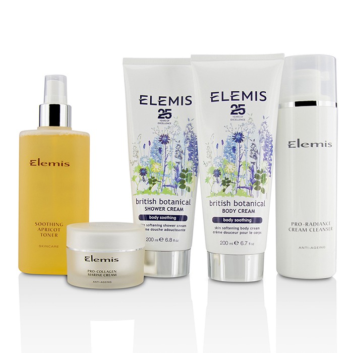 Elemis British Botanical Face & Body Experience Set: Apricot Toner + Shower Cream + Body Cream + Cleanser + Marine Cream + Bag 6pcsProduct Thumbnail