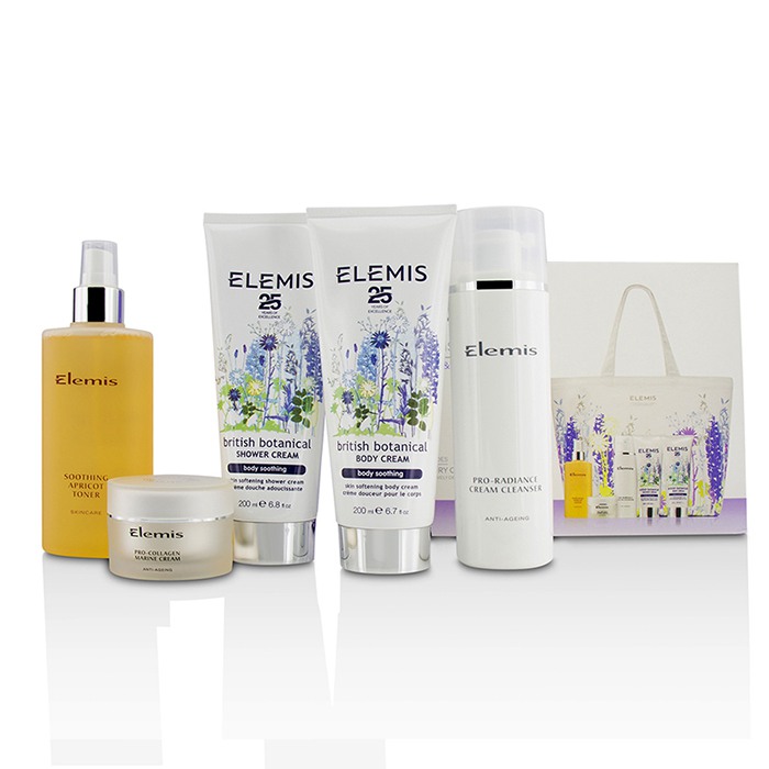 エレミス Elemis British Botanical Face & Body Experience Set: Apricot Toner + Shower Cream + Body Cream + Cleanser + Marine Cream + Bag 6pcsProduct Thumbnail