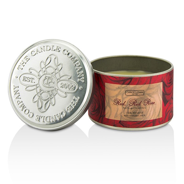 The Candle Company Tin Can 100% Vela de Cera de Abejas con Mecha de Madera - Red, Red Rose (8x5) cmProduct Thumbnail