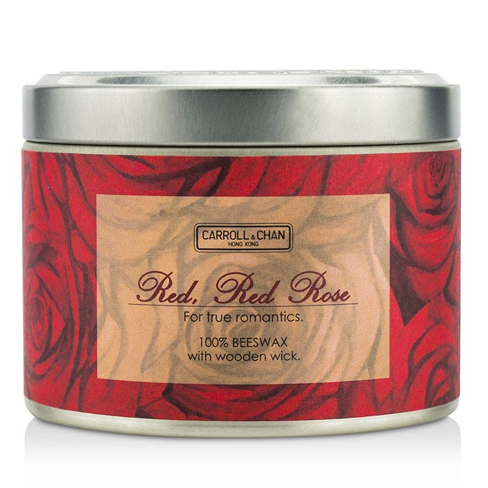 The Candle Company Tin Can 100% Beeswax Candle with wooden Wick – Mehiläisvahakynttilä puisella sydämellä - Red, Red Rose (8x5) cmProduct Thumbnail