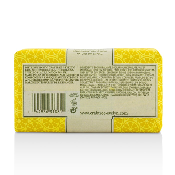 瑰珀翠  Crabtree & Evelyn Citron, Honey & Coriander Triple Milled Soap 158g/5.57ozProduct Thumbnail