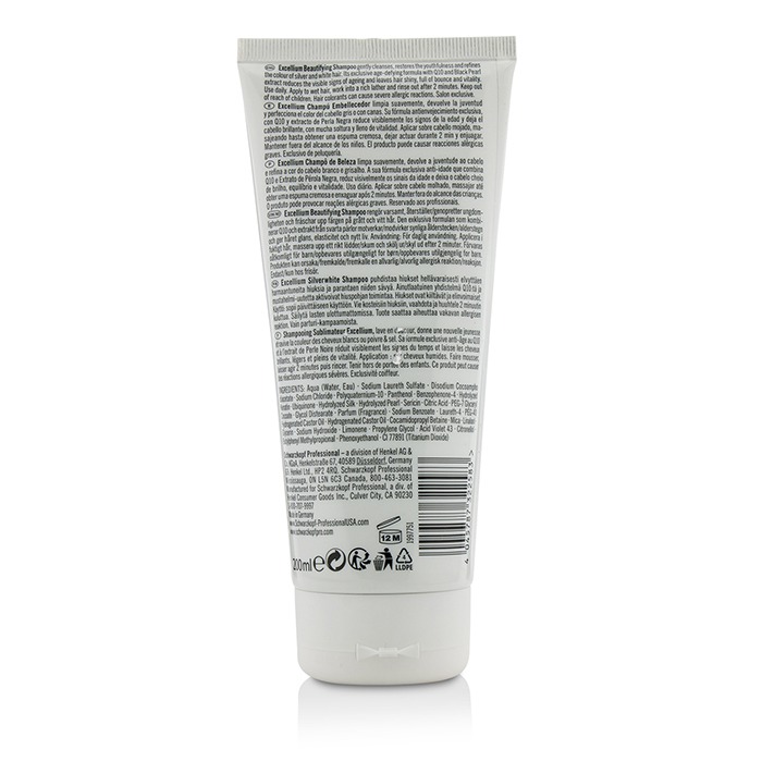 Schwarzkopf BC Excellium Q10+ Pearl Beautifying Shampoo (For sølv og hvitt hår) 200ml/6.8ozProduct Thumbnail