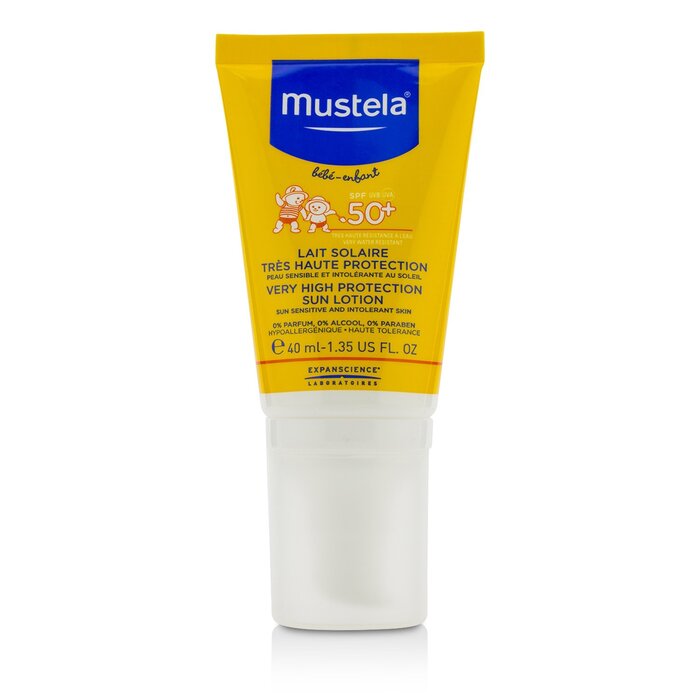 Mustela Very High Protection Sun Lotion SPF50+ - Sun Sensitive & Intolerant Skin תחליב הגנה מהשמש עבור עור רגש ומגורה 40ml/1.35ozProduct Thumbnail