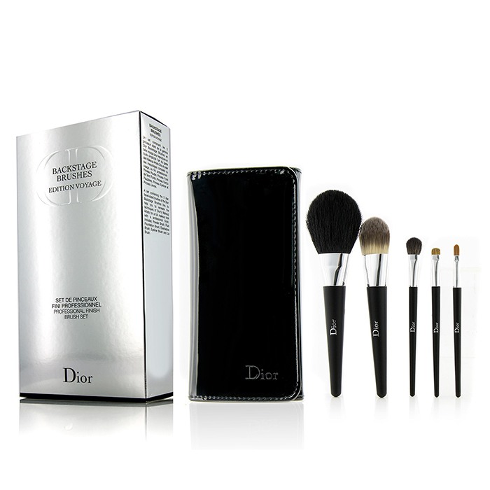 Christian Dior Backstage Brushes Professional Finish Travel Brush Set Edition Voyage (Powder, Fluid Foundation, Eyeshadow, Eyeliner, Lip) 5pcs+1bagProduct Thumbnail