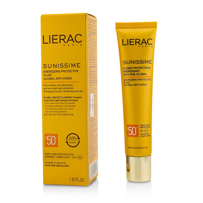 Lierac 黎瑞 抗老活力防曬乳SPF50+ Sunissime Global Anti-Aging Energizing Protective Fluid SPF50+ For Face & Decollete 40ml/1.35ozProduct Thumbnail