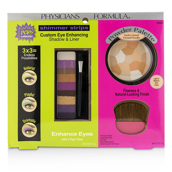 Physicians Formula Makeup Set 8661: 1x Shimmer Strips Eye Enhancing Shadow, 1x Powder Palette, 1x Applicator (Box Slightly Damaged) 3pcsProduct Thumbnail