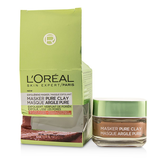L'Oreal Skin Expert Pure Clay Mask - Exfoliate & Refine Pores (Box Slightly Damaged) 50ml/1.7ozProduct Thumbnail
