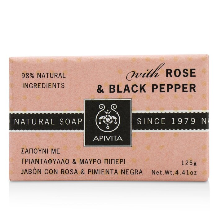 Apivita صابون طبيعي بالورد والفلفل الأسود 125g/4.41ozProduct Thumbnail