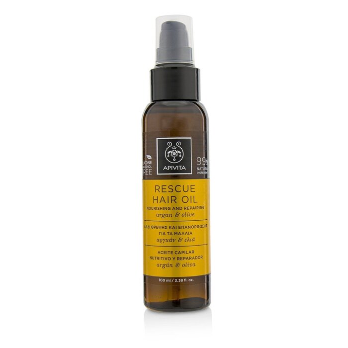 Apivita Naprawczy olejek do włosów Rescue Hair Oil with Argan & Olive (For All Hair Types) 100ml/3.38ozProduct Thumbnail