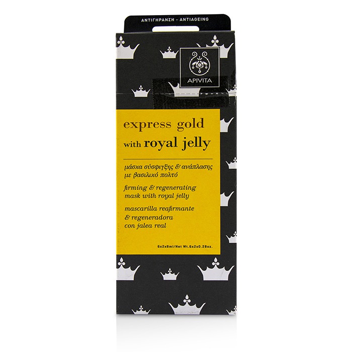 Apivita 艾蜜塔 蜂皇漿緊緻活膚面膜 Express Gold Firming & Regenrating Mask with Royal Jelly (盒裝輕微損壞) 6x(2x8ml)Product Thumbnail