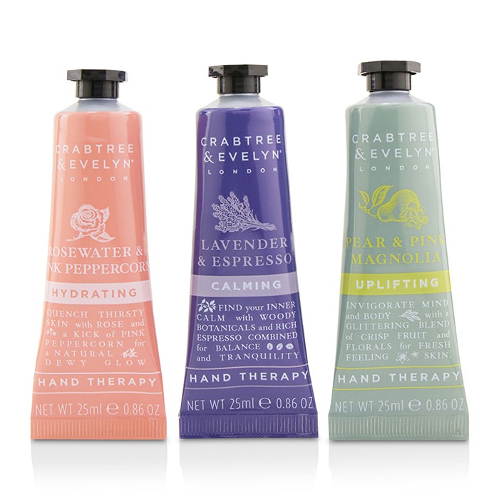 Crabtree & Evelyn Zestaw Floral Winter Hand Trio (1x Lavender & Espresso, 1x Rosewater & Pink Peppercorn, 1x Pear & Pink Magnolia) 3x25ml/0.86ozProduct Thumbnail