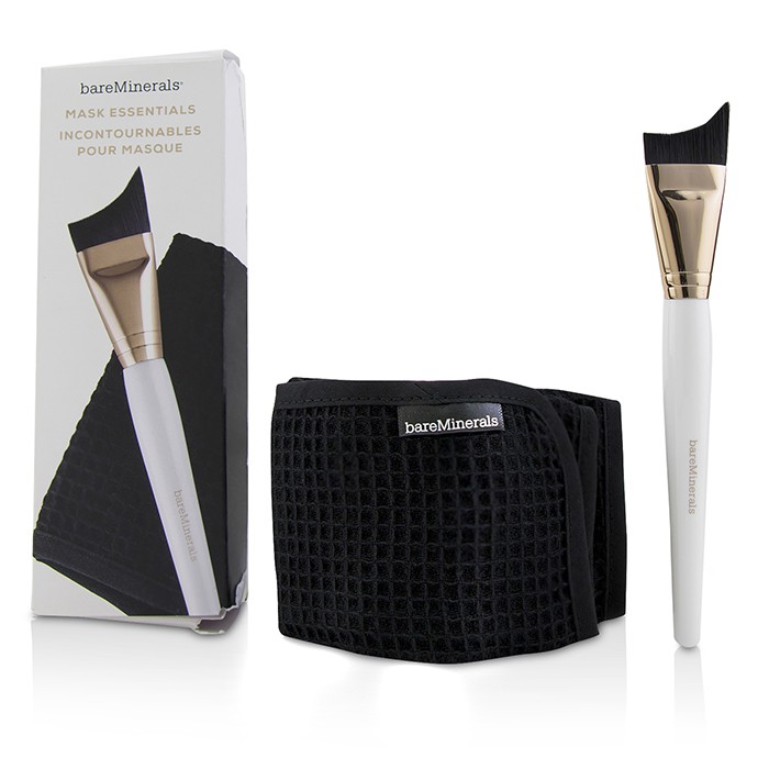BareMinerals Mask Essentials - Smoothing Brush And Removal Cloth (Box Slightly Damaged) 2pcsProduct Thumbnail
