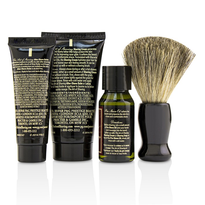 The Art Of Shaving Starter Kit - Sandalwood: Pre Shave Oil + Shaving Cream + After Shave Balm + Brush + Mappe 4pcs + 1BagProduct Thumbnail