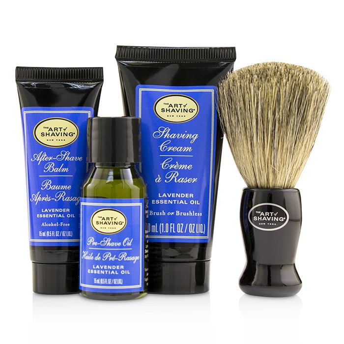 The Art Of Shaving Starter Kit - Lavender: Pre Shave Oil + Shaving Cream + After Shave Balm + Brush + Bag 4pcs + 1 BagProduct Thumbnail