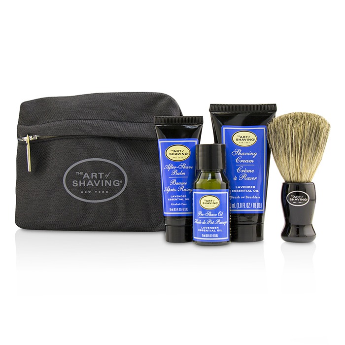 The Art Of Shaving Starter Kit - Lavender: Pre Shave Oil + Shaving Cream + After Shave Balm + Brush + Mappe 4pcs + 1 BagProduct Thumbnail