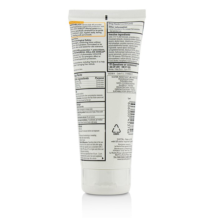 La Roche Posay 安得利嬰兒防曬乳Anthelios 60 Dermo-Kids Gentle Sunscreen Lotion SPF 60 200ml/6.76ozProduct Thumbnail