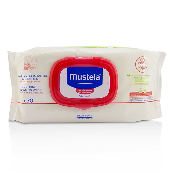 Mustela Soothing Cleansing Wipes - Fragrance Free (For Very Sensitive Skin) 70wipesProduct Thumbnail