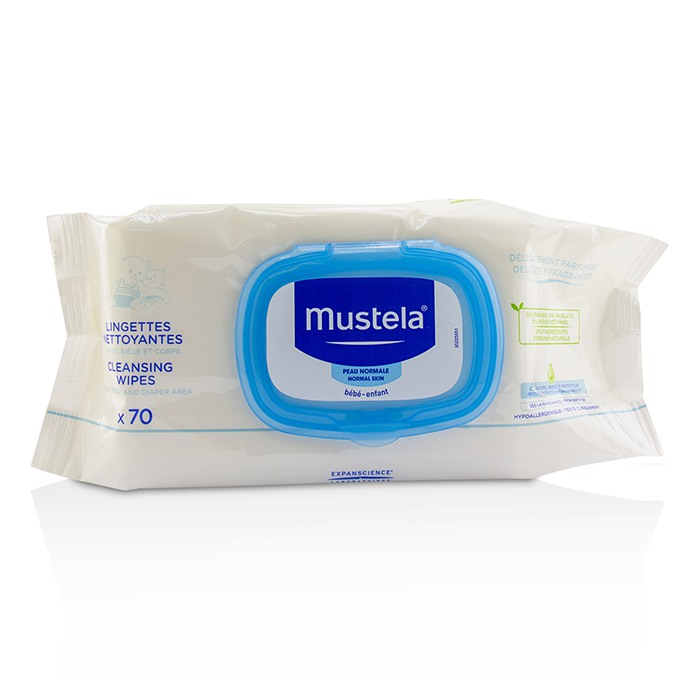 Mustela Cleansing Wipes - Delicately Fragranced (Til normal hud) 70wipesProduct Thumbnail