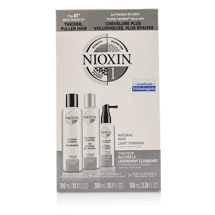 Nioxin 3D Care System Kit 1 - For Natural Hair, Light Thinning, Light Moisture ערכה עבור שיער רגיל, מתדלדל מעט, עם מעט לחות 3pcsProduct Thumbnail