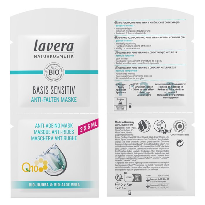 Lavera Basis Sensitiv Q10 Anti-Ageing Mask 2x5mlProduct Thumbnail