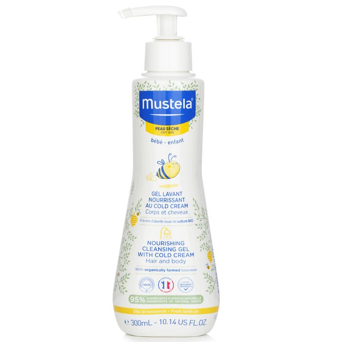 Mustela Nourishing Cleansing Gel with Cold Cream For Hair & Body - ג'ל ניקוי עם קרם קר לגוף ולשיער - לעור יבש 300ml/10.14ozProduct Thumbnail