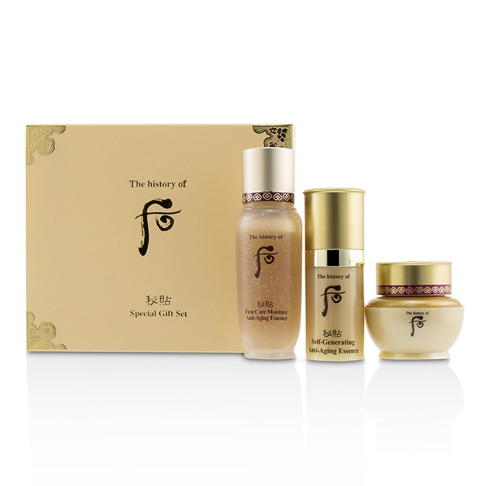 Whoo (The History Of Whoo) Zestaw Bichup Royal Anti-Aging Trial Set: 1x First Care Moisture Anti-Aging Essence, 1x Self-Generating Anti-Aging Essence, 1x Cream 3pcsProduct Thumbnail