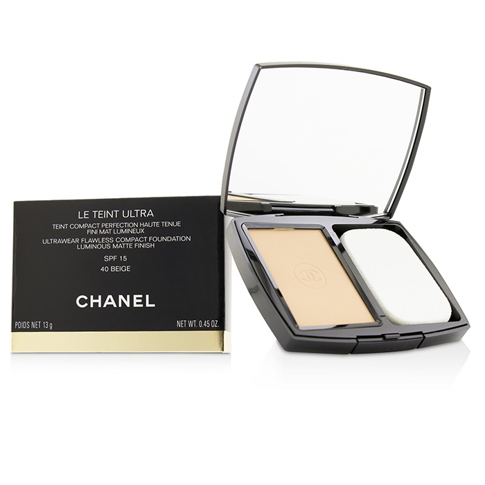  Chanel Le Teint Ultra Tenue Compact Foundation SPF 15-40 Beige  for Women, 0.45 Ounce : Beauty & Personal Care