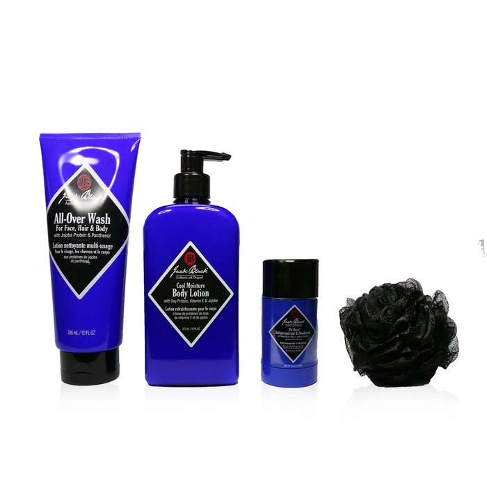 Jack Black Zestaw Clean & Cool Body Basics Set: All Over Wash 295ml + Pit Boss Deodorant 78g + Cool Moisture Body Lotion 473ml + Netted Sponge 4pcsProduct Thumbnail