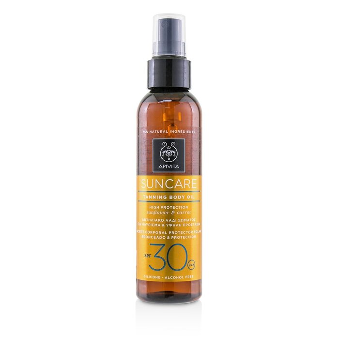 Apivita Suncare Tanning Body Oil SPF 30 With Sunflower & Carrot 150ml/5ozProduct Thumbnail