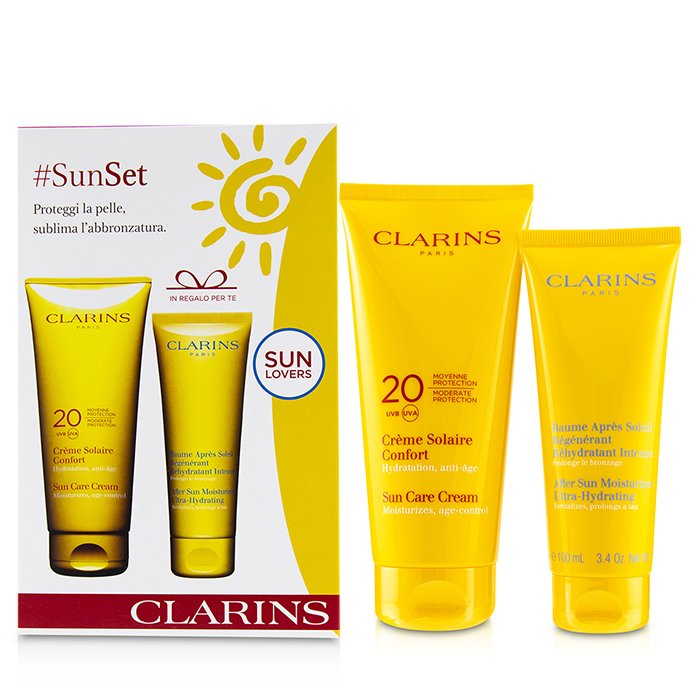 Clarins Kit SunSet: Crema Cuidado Solar SPF 20 200ml/7oz + Hidratante Para Después del Sol 100ml/3.4oz 2pcsProduct Thumbnail