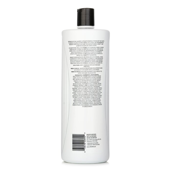 Nioxin 儷康絲 潔淨系統1號潔淨洗髮露Derma Purifying System 1 Cleanser Shampoo(細軟髮/原生髮) 1000ml/33.8ozProduct Thumbnail