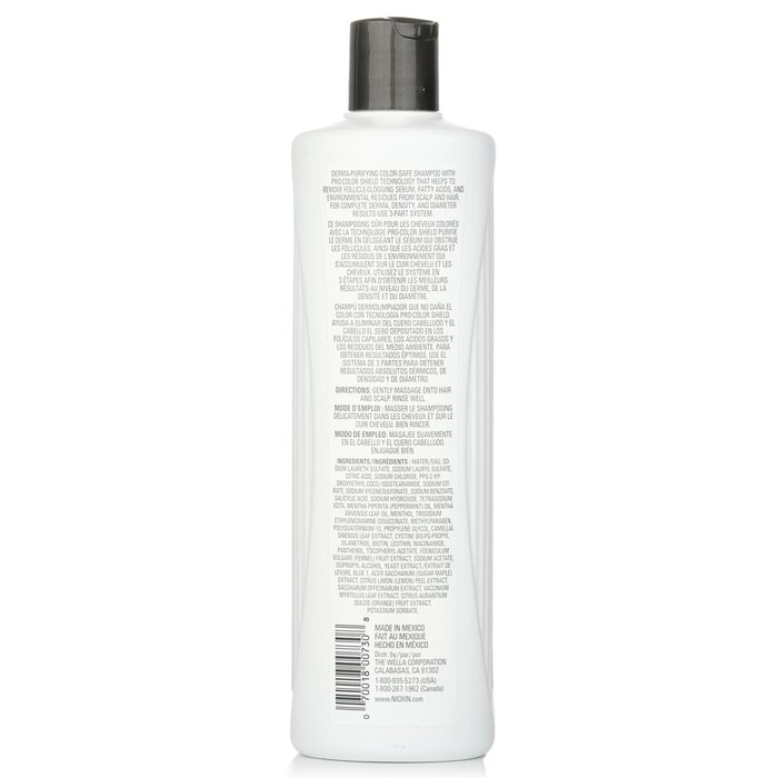 Nioxin Σαμπουάν καθαρισμού Derma Purifying System 3 (βαμμένα μαλλιά, ελαφριά αραίωση, ασφαλές χρώμα) 500ml/16.9ozProduct Thumbnail