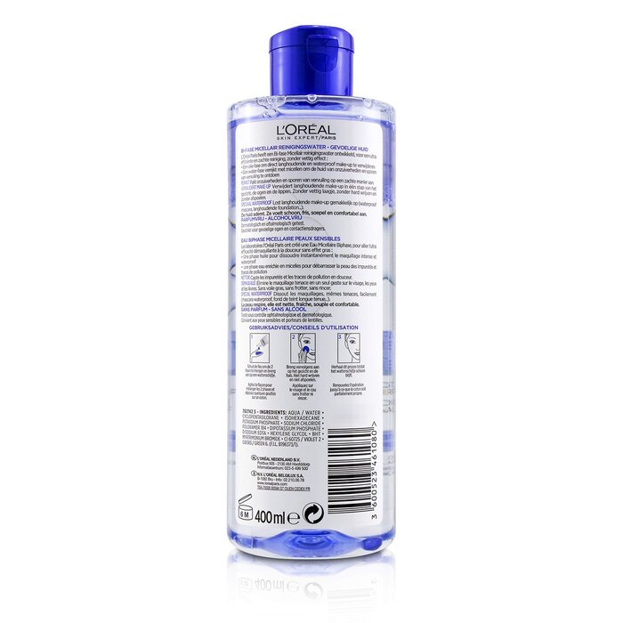 欧莱雅 L'Oreal 卸妆洁颜水Bi-Phase Micellar Water-所有肤质、包括敏感肌肤 400ml/13.3ozProduct Thumbnail