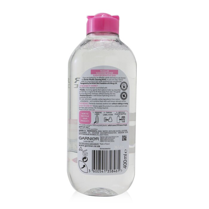 Garnier ماء ميسيلار SkinActive - (بدون عطور أو بارابين) - للبشرة الحساسة 400ml/13.3ozProduct Thumbnail