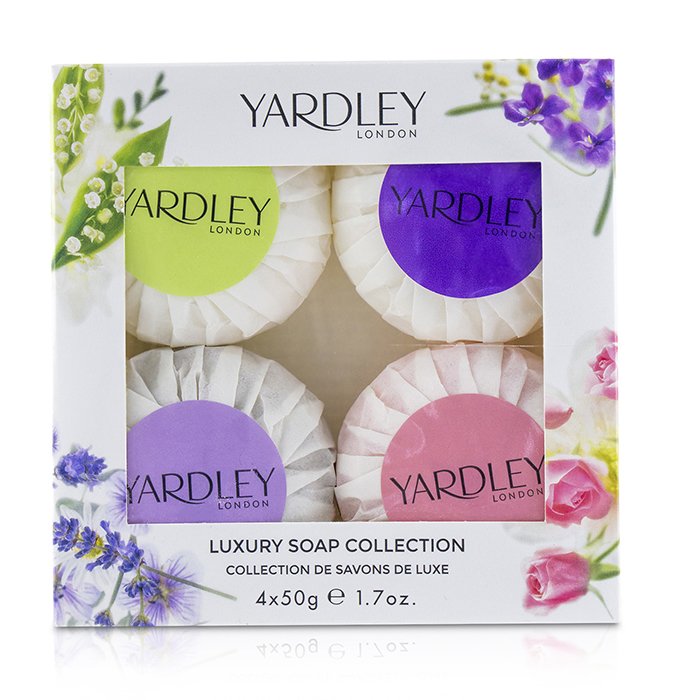 Yardley London 雅麗 奢華香氛皂系列組合:英國薰衣草+英國玫瑰+山谷百合+四月紫羅蘭 4x50ml/1.7ozProduct Thumbnail