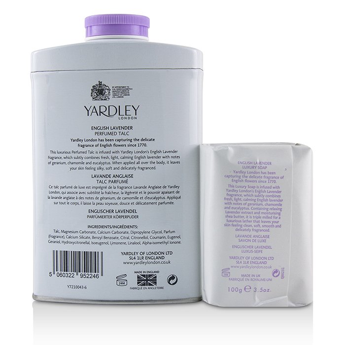 Yardley London Yardley English Lavender Corffet: Perfumed Talc 200g/7oz + Luxury Soap 100g/3.5oz 2pcsProduct Thumbnail