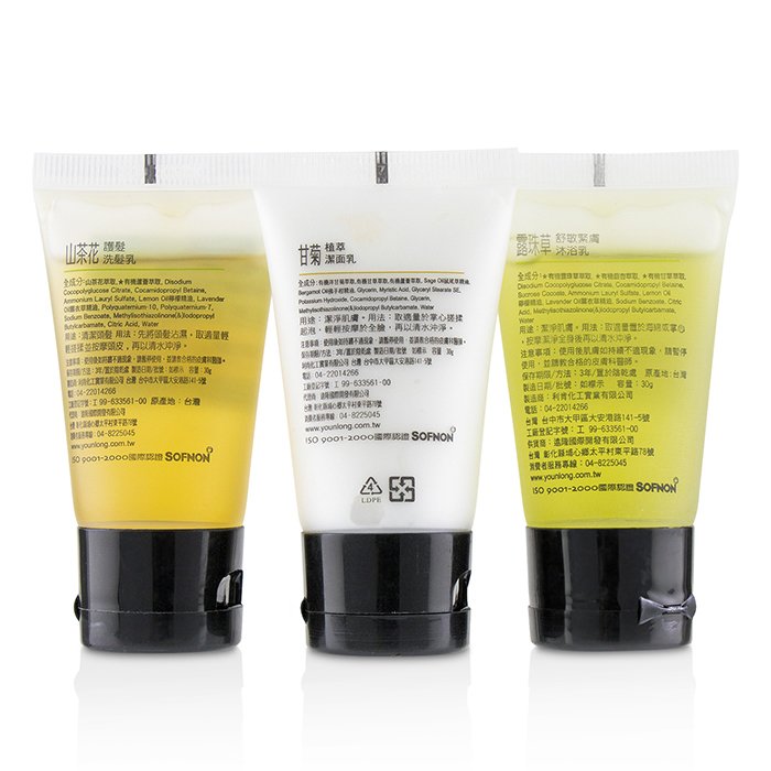 Tsaio Zestaw Traveler's Herb Diary Herbal Blend Body Care Kit: Facial Wash Foam + Nourishing Shampoo + Firming Body Wash 3pcsProduct Thumbnail