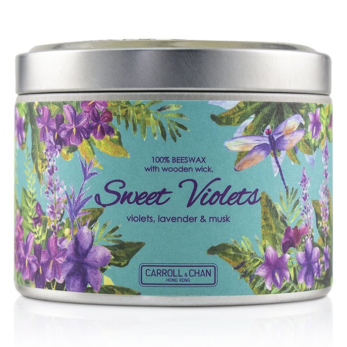 The Candle Company Tin Can 100% Beeswax Candle with Wooden Wick - Sweet Violets (8x5) cmProduct Thumbnail