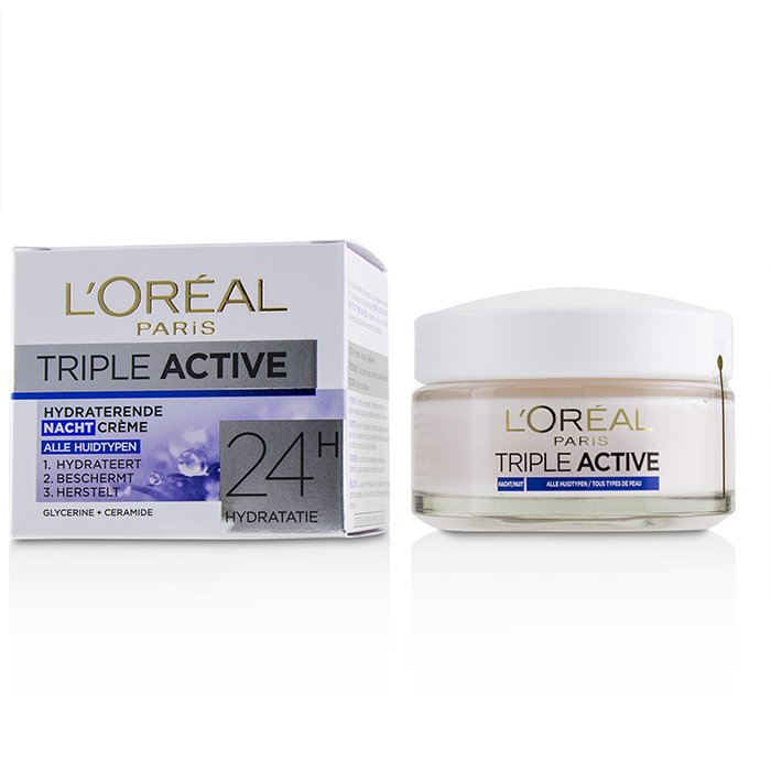 L'Oreal Triple Active Hydrating Night Cream 24H Hydration - For All Skin Types 50ml/1.7ozProduct Thumbnail