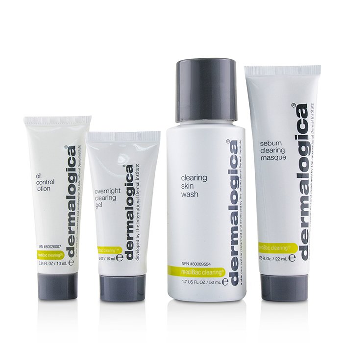 Dermalogica Zestaw MediBac Clearing Skin Kit: Clearing Skin Wash + Sebum Clearing Masque + Overnight Clearing Gel + Oil Control Lotion 4pcsProduct Thumbnail