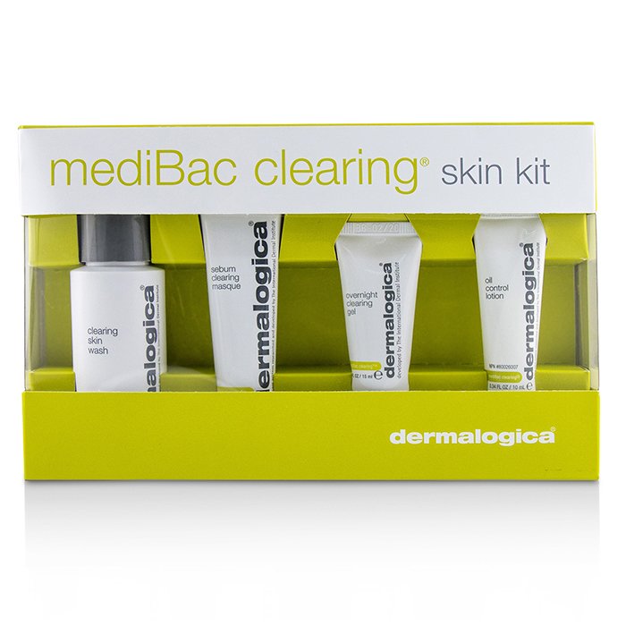 Dermalogica Kit MediBac Clearing Skin: Jabón de Piel Aclarante + Mascarilla Aclarante de Sebo + Gel Aclarante Para la Noche + Loción Control de Aceite 4pcsProduct Thumbnail