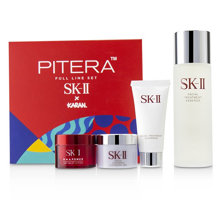 SK II 美之匙  Pitera Full Line Set: Treatment Essence 75ml + R.N.A. Power Milky Lotion 15g + Cleansing Gel 15g + Cleanser 20g 5pcsProduct Thumbnail