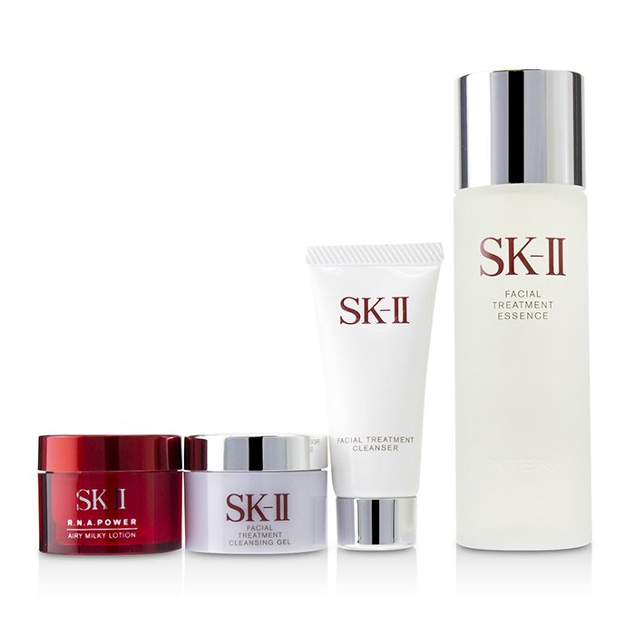 SK II Pitera Full Line Set: Treatment Essence 75ml + R.N.A. Power Milky Lotion 15g + Cleansing Gel 15g + Cleanser 20g 5pcsProduct Thumbnail