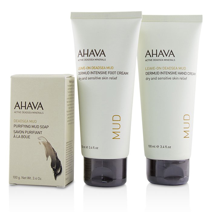 Ahava Elements Of Love Mud-Rich Moments Gift Set: Hand Cream 100ml + Foot Cream 100ml + Purifying Mud Soap 100g 3pcsProduct Thumbnail