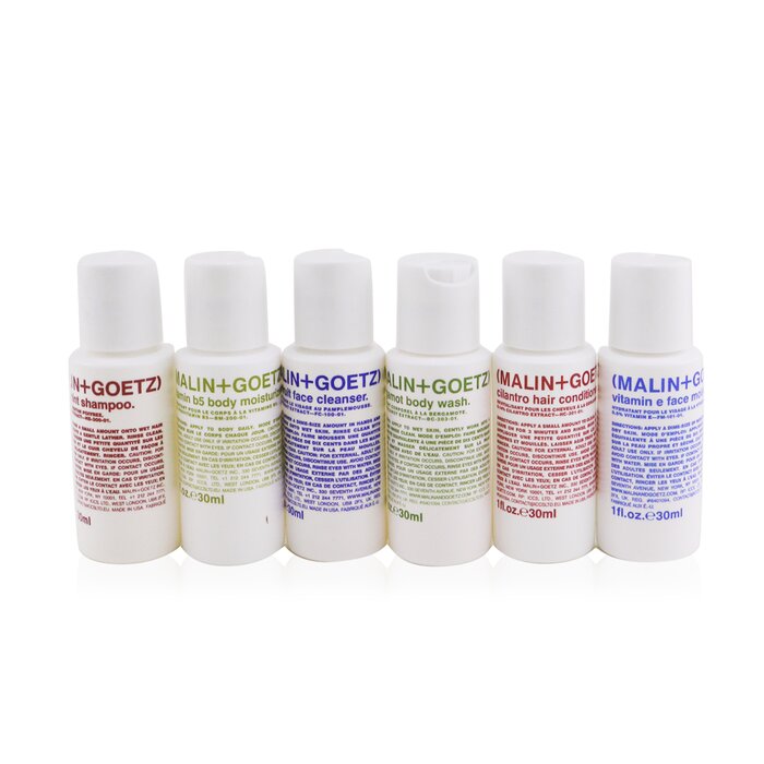 MALIN+GOETZ 1oz. Essentials Kit: Graprfuit Cleanser+Face Moisturizer+Body Wash+Body Moisturizer+Shampoo+Conditioner 6pcsProduct Thumbnail